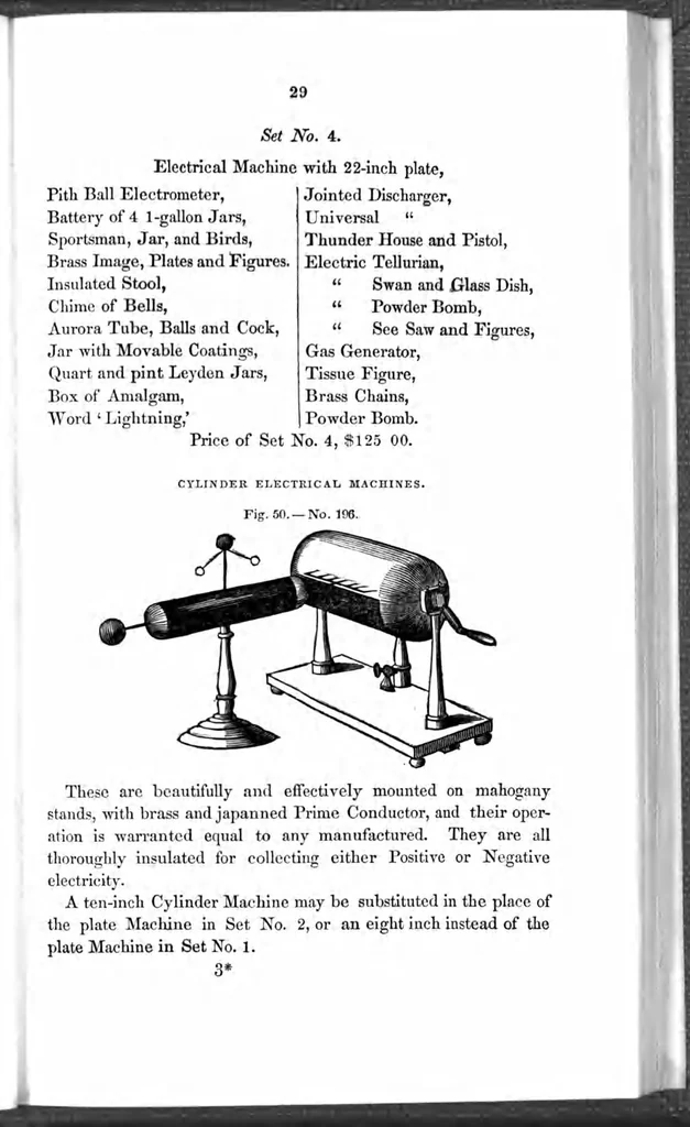 An illustration from A catalogue of philosophical, astronomical, chemical and electrical apparatus, 1846, leaf 29