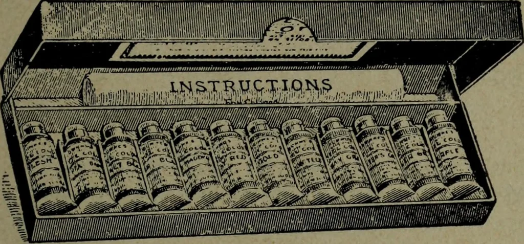An illustration from Catalogue and price list of colors and materials for artists, architects, decorators, designers, and draughtsmen .., 1906, leaf 112