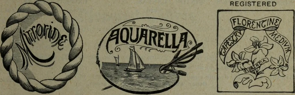 An illustration from Catalogue and price list of colors and materials for artists, architects, decorators, designers, and draughtsmen .., 1906, leaf 58