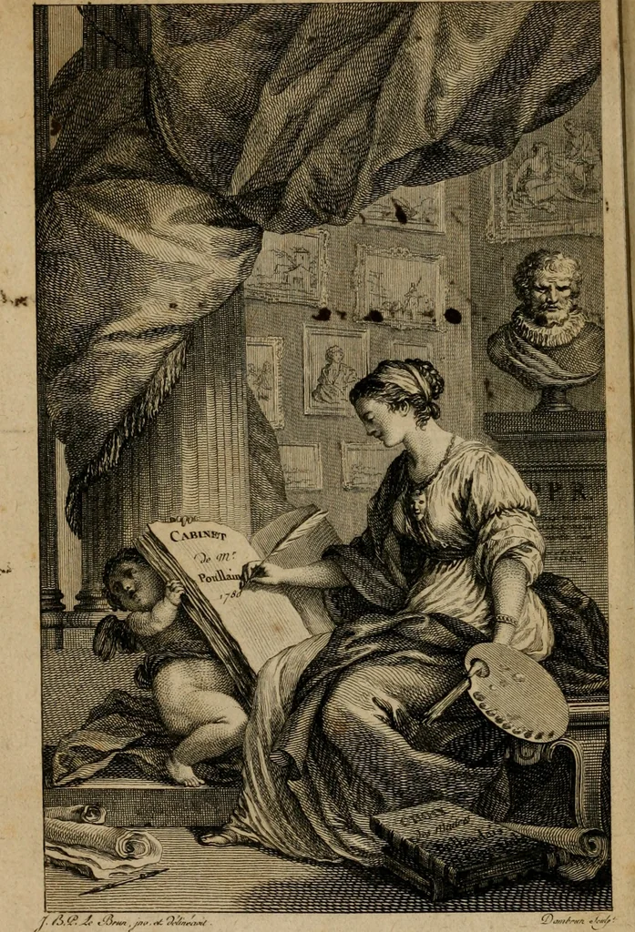 An illustration from Catalogue raisonné des tableaux, dessins, estampes, figures de bronze & de marbre, & morceaux d'histoire naturelle, qui composoient le cabinet de feu M. Poullain, receveur général des domaines du roi : suivi d'un abrégé historique de la vie des peintres dont les ouvrages formoient cette collection, 1780, leaf 7