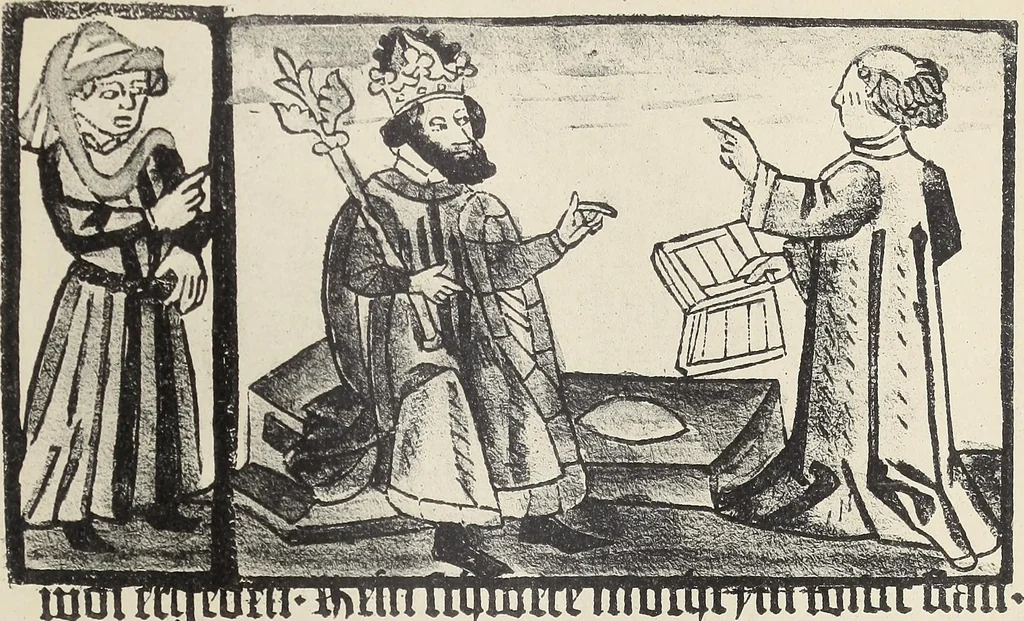 An illustration from Catalogue raisonné des premières impressions de Mayence (1445-1467) : avec une plance en phototypie, 1911, leaf 322
