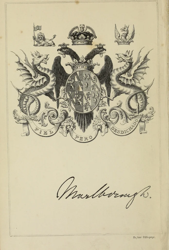 An illustration from Catalogue raisonné : or, a list of the pictures in Blenheim Palace : with occasional remarks and illustrative notes, 1861, leaf 5