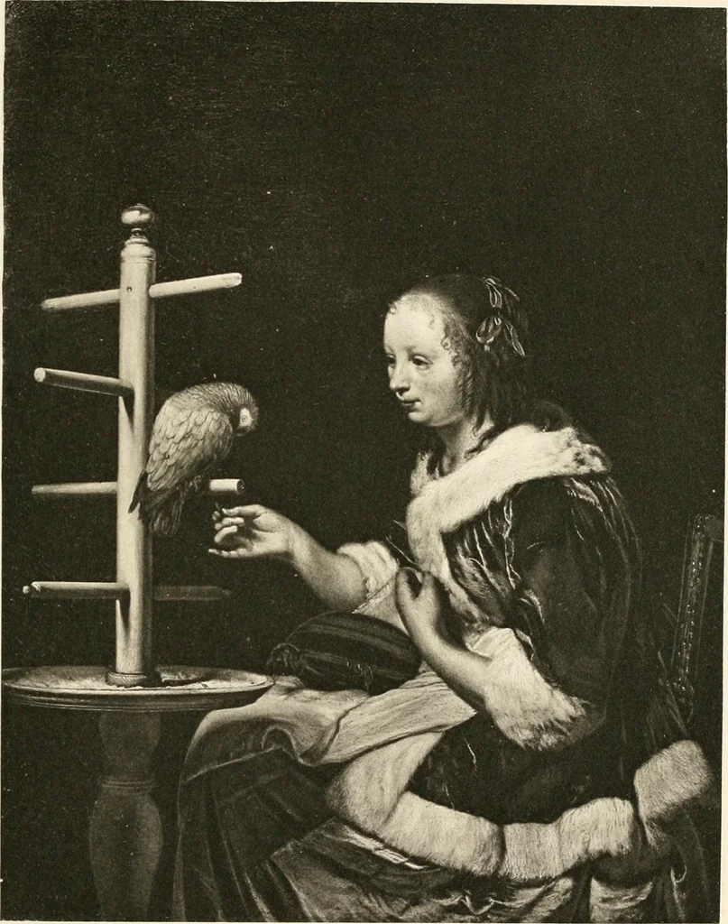 An illustration from A catalogue raisonné of the works of the most eminent Dutch, Flemish, and French painters : in which is included a short biographical notice of the artists, with a copious description of their principal pictures; a statement of the prices at which such pictures have been sold at public sales on the continent and in England; a reference to the galleries and private collections, in which a large portion are at present; and the names of the artists by whom they have been engraved; to which is added, a brief notice of the scholars & imitators of the great masters of the above schools, 1908, leaf 120