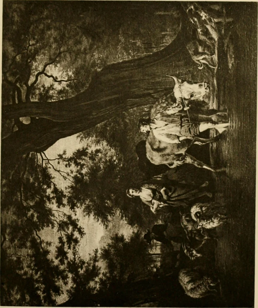 An illustration from A catalogue raisonné of the works of the most eminent Dutch, Flemish, and French painters : in which is included a short biographical notice of the artists, with a copious description of their principal pictures; a statement of the prices at which such pictures have been sold at public sales on the continent and in England; a reference to the galleries and private collections, in which a large portion are at present; and the names of the artists by whom they have been engraved; to which is added, a brief notice of the scholars & imitators of the great masters of the above schools, 1908, leaf 188