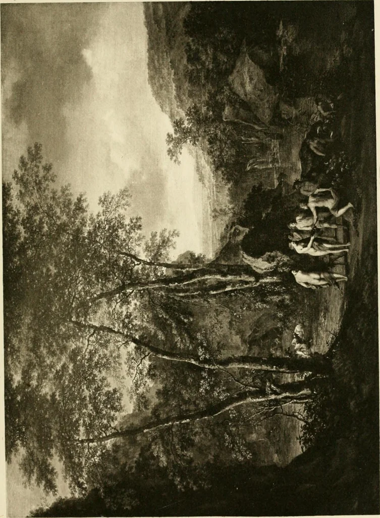 An illustration from A catalogue raisonné of the works of the most eminent Dutch, Flemish, and French painters : in which is included a short biographical notice of the artists, with a copious description of their principal pictures; a statement of the prices at which such pictures have been sold at public sales on the continent and in England; a reference to the galleries and private collections, in which a large portion are at present; and the names of the artists by whom they have been engraved; to which is added, a brief notice of the scholars & imitators of the great masters of the above schools, 1908, leaf 238