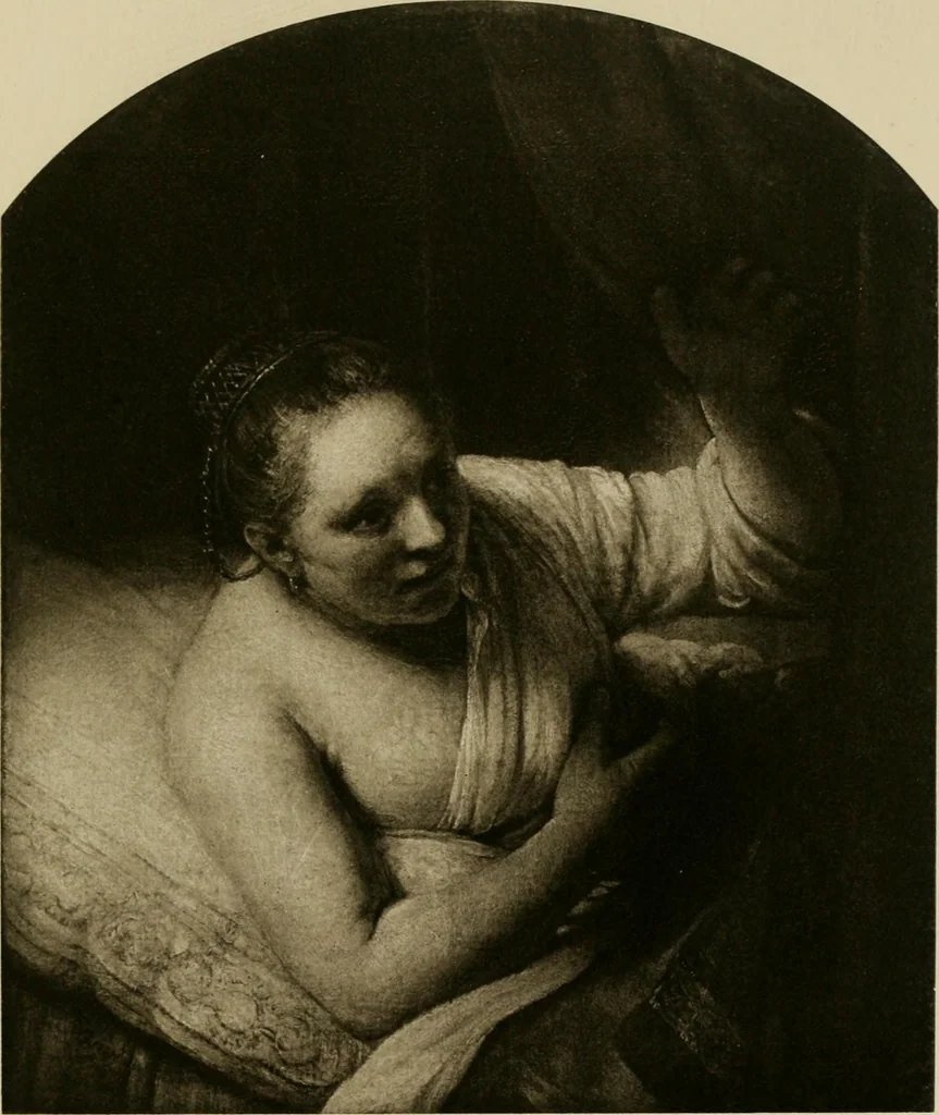 An illustration from A catalogue raisonné of the works of the most eminent Dutch, Flemish, and French painters : in which is included a short biographical notice of the artists, with a copious description of their principal pictures; a statement of the prices at which such pictures have been sold at public sales on the continent and in England; a reference to the galleries and private collections, in which a large portion are at present; and the names of the artists by whom they have been engraved; to which is added, a brief notice of the scholars & imitators of the great masters of the above schools, 1908, leaf 138