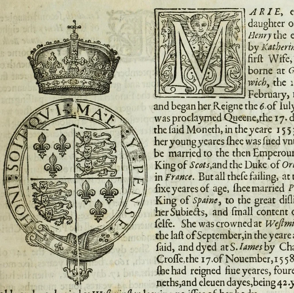 An illustration from A catalogue and succession of the kings, princes, dukes, marquesses, earles, and viscounts of this realme of England, since the Norman conquest, to this present yeare, 1619 : together, with their armes, wiues, and children : the times of their deaths and burials, with many their memorable actions, 1619, leaf 51