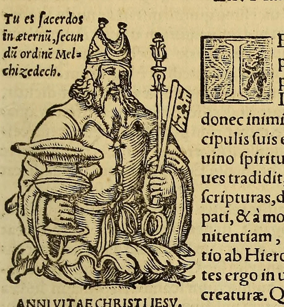 An illustration from Catalogus annorum et principum siue monarcharum mundi geminus plerisque in locis obscurioribus illustratus & in caelebrioribus locupletatus at[que] à mendis, recognitione diligenti repurgatus, : cum accessione multorum aliorum quae in priori aeditione non continebantur, quemadmodum suis locis toto libro uidere licebit, ab homine condito, us[que] in praesentem, à nato Christo, millesimum quingentesimum & quinquagesimum annum deductus & continuatus,, 1550, leaf 111