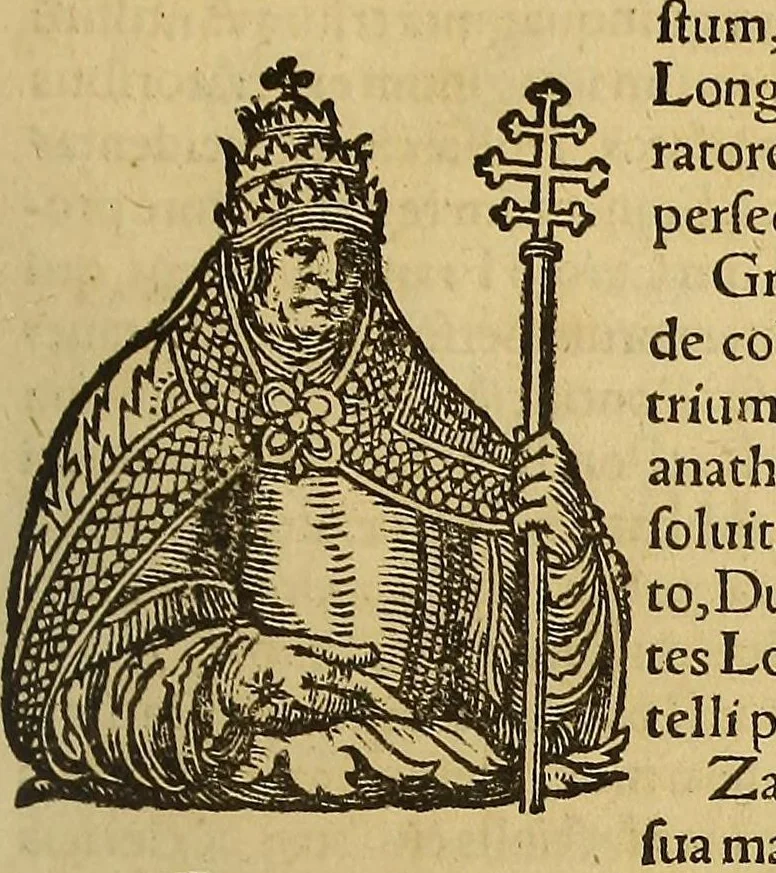 An illustration from Catalogus annorum et principum siue monarcharum mundi geminus plerisque in locis obscurioribus illustratus & in caelebrioribus locupletatus at[que] à mendis, recognitione diligenti repurgatus, : cum accessione multorum aliorum quae in priori aeditione non continebantur, quemadmodum suis locis toto libro uidere licebit, ab homine condito, us[que] in praesentem, à nato Christo, millesimum quingentesimum & quinquagesimum annum deductus & continuatus,, 1550, leaf 149
