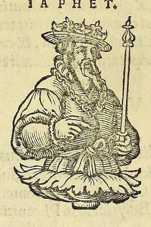 An illustration from Catalogus annorum et principum siue monarcharum mundi geminus plerisque in locis obscurioribus illustratus & in caelebrioribus locupletatus at[que] à mendis, recognitione diligenti repurgatus, : cum accessione multorum aliorum quae in priori aeditione non continebantur, quemadmodum suis locis toto libro uidere licebit, ab homine condito, us[que] in praesentem, à nato Christo, millesimum quingentesimum & quinquagesimum annum deductus & continuatus,, 1550, leaf 28