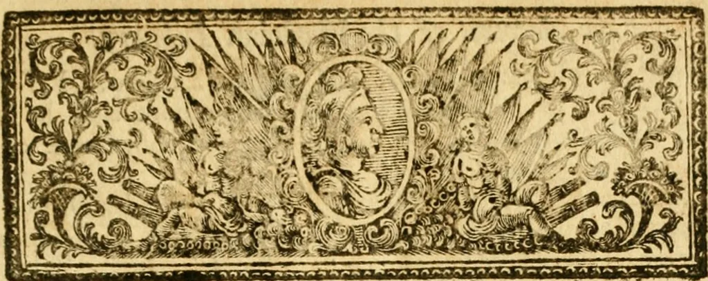 An illustration from Catalogus bibliothecae Harleianae, in locos communes distributus cum indice auctorum, 1743, leaf 12