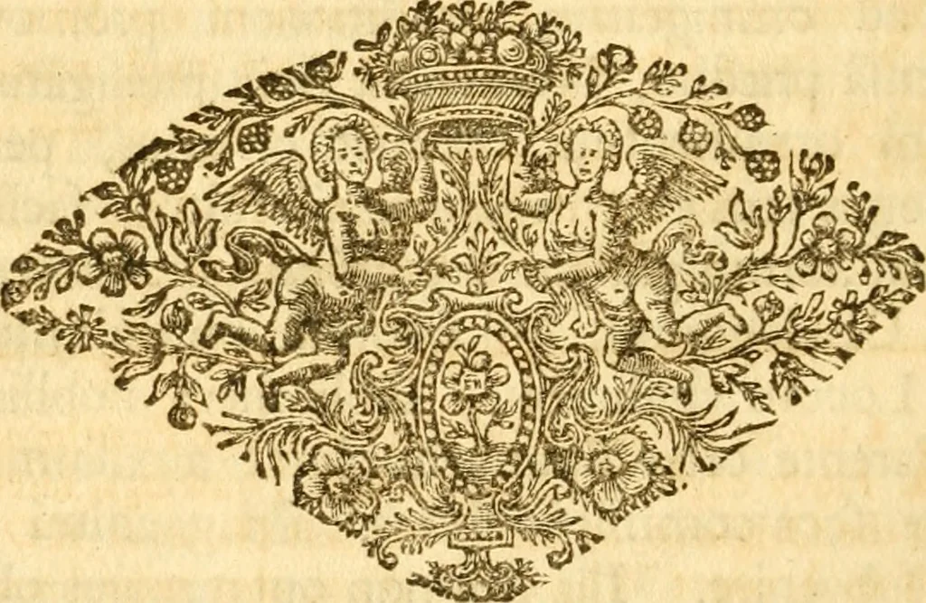 An illustration from Catalogus bibliothecae Harleianae, in locos communes distributus cum indice auctorum, 1743, leaf 9
