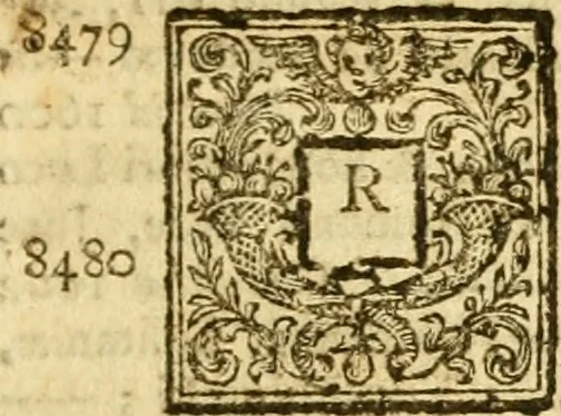 An illustration from Catalogus bibliothecae Harleianae, in locos communes distributus cum indice auctorum, 1743, leaf 24