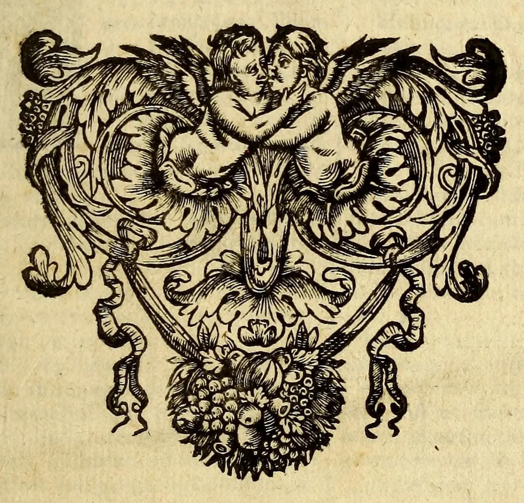 An illustration from Catalogus librorum bibliothecæ Raphaelis Tricheti du Fresne, 1662, leaf 5