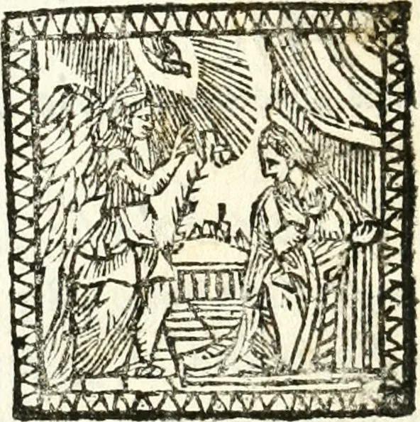 An illustration from Catalogus sanctorum et beatorum totius ordinis Camaldulensis : in quo etiam religionis initium, & viri dignitate atq[ue] virtutibus clari describuntur, 1606, leaf 51