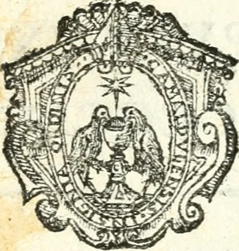 An illustration from Catalogus sanctorum et beatorum totius ordinis Camaldulensis : in quo etiam religionis initium, & viri dignitate atq[ue] virtutibus clari describuntur, 1606, leaf 52