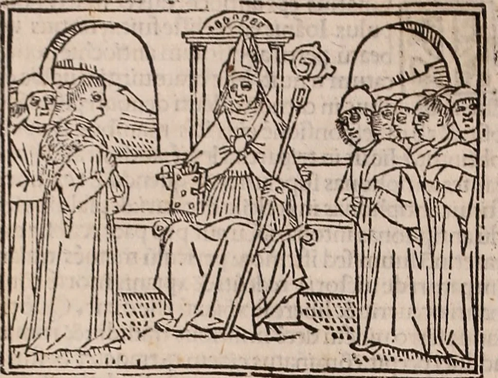 An illustration from Catalogus sanctorum [et] gestorum eoru[m] ex diuersis voluminibus collectus: editus a reuere[n]dissimo in [Christo] patre domino Petro de natalibus de venetijs dei gratia e[pisco]po Equilino, 1506, leaf 101