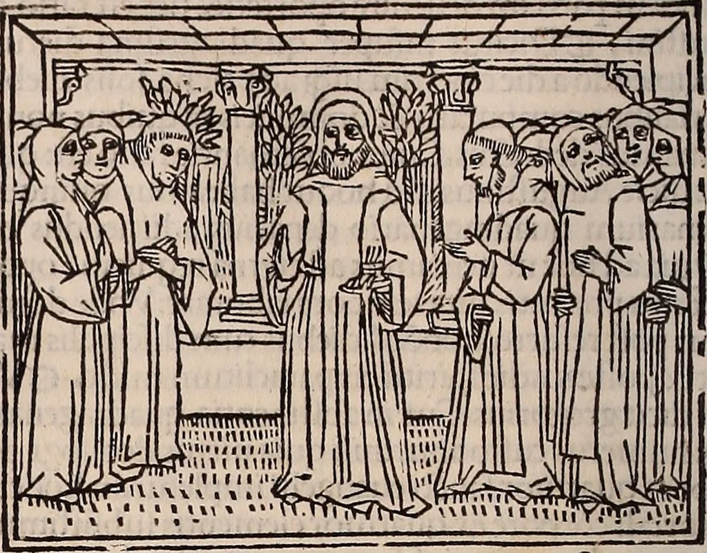 An illustration from Catalogus sanctorum [et] gestorum eoru[m] ex diuersis voluminibus collectus: editus a reuere[n]dissimo in [Christo] patre domino Petro de natalibus de venetijs dei gratia e[pisco]po Equilino, 1506, leaf 121
