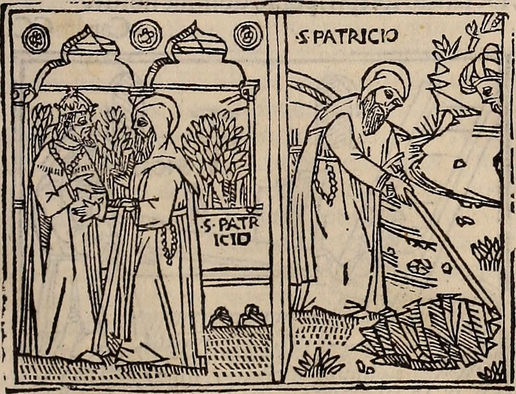 An illustration from Catalogus sanctorum [et] gestorum eoru[m] ex diuersis voluminibus collectus: editus a reuere[n]dissimo in [Christo] patre domino Petro de natalibus de venetijs dei gratia e[pisco]po Equilino, 1506, leaf 142