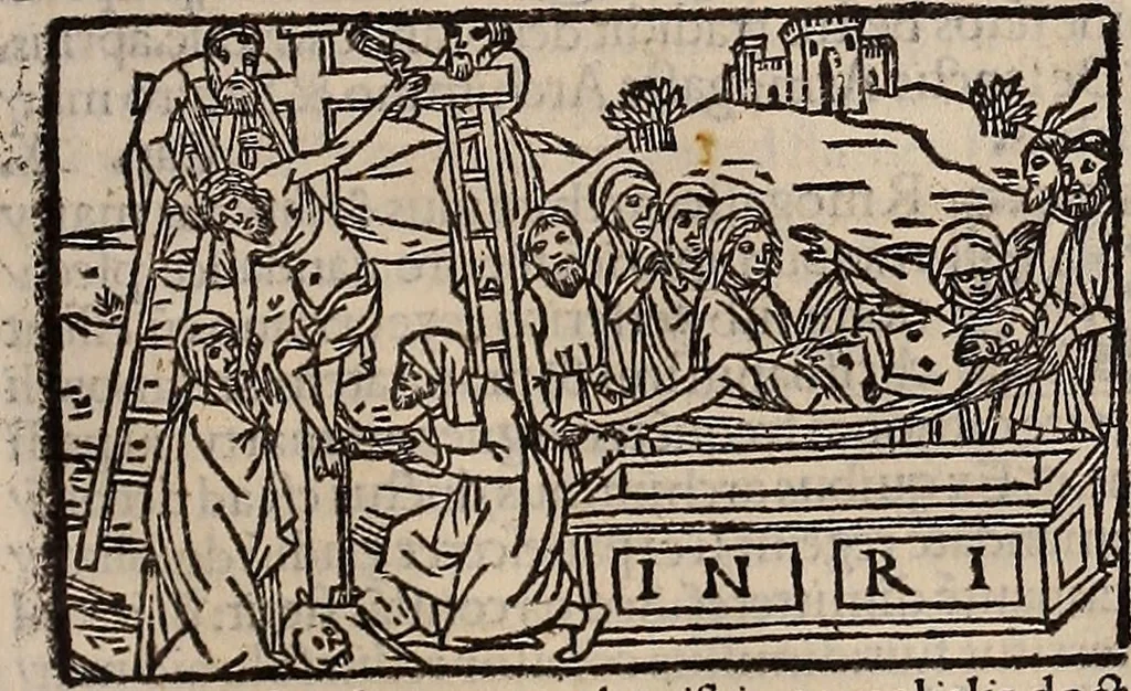 An illustration from Catalogus sanctorum [et] gestorum eoru[m] ex diuersis voluminibus collectus: editus a reuere[n]dissimo in [Christo] patre domino Petro de natalibus de venetijs dei gratia e[pisco]po Equilino, 1506, leaf 156
