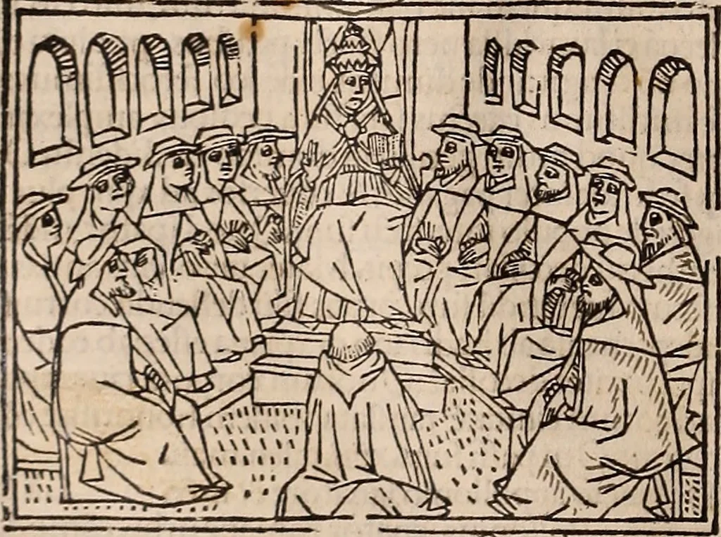 An illustration from Catalogus sanctorum [et] gestorum eoru[m] ex diuersis voluminibus collectus: editus a reuere[n]dissimo in [Christo] patre domino Petro de natalibus de venetijs dei gratia e[pisco]po Equilino, 1506, leaf 169