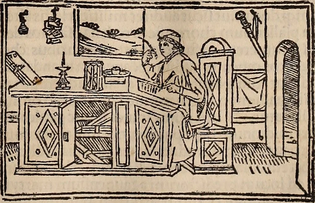 An illustration from Catalogus sanctorum [et] gestorum eoru[m] ex diuersis voluminibus collectus: editus a reuere[n]dissimo in [Christo] patre domino Petro de natalibus de venetijs dei gratia e[pisco]po Equilino, 1506, leaf 182