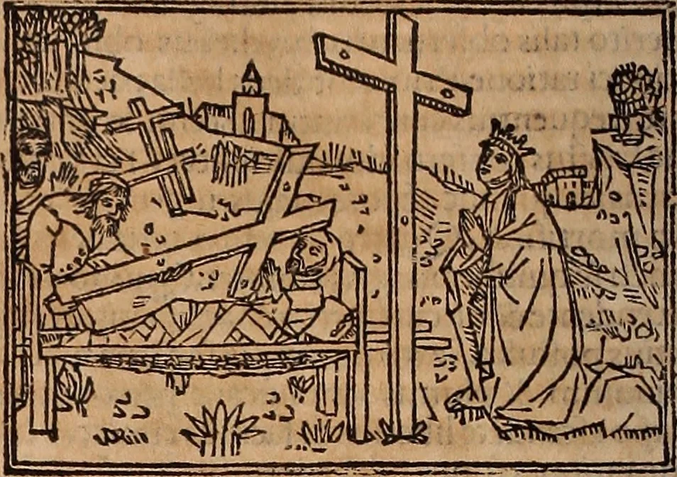 An illustration from Catalogus sanctorum [et] gestorum eoru[m] ex diuersis voluminibus collectus: editus a reuere[n]dissimo in [Christo] patre domino Petro de natalibus de venetijs dei gratia e[pisco]po Equilino, 1506, leaf 185
