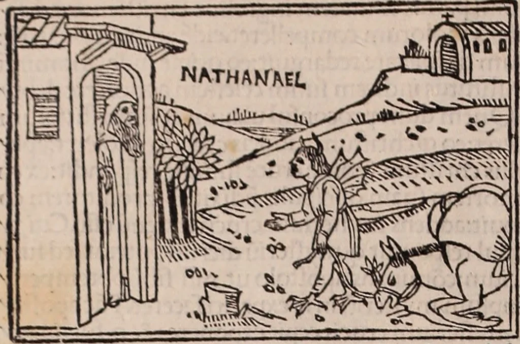 An illustration from Catalogus sanctorum [et] gestorum eoru[m] ex diuersis voluminibus collectus: editus a reuere[n]dissimo in [Christo] patre domino Petro de natalibus de venetijs dei gratia e[pisco]po Equilino, 1506, leaf 19
