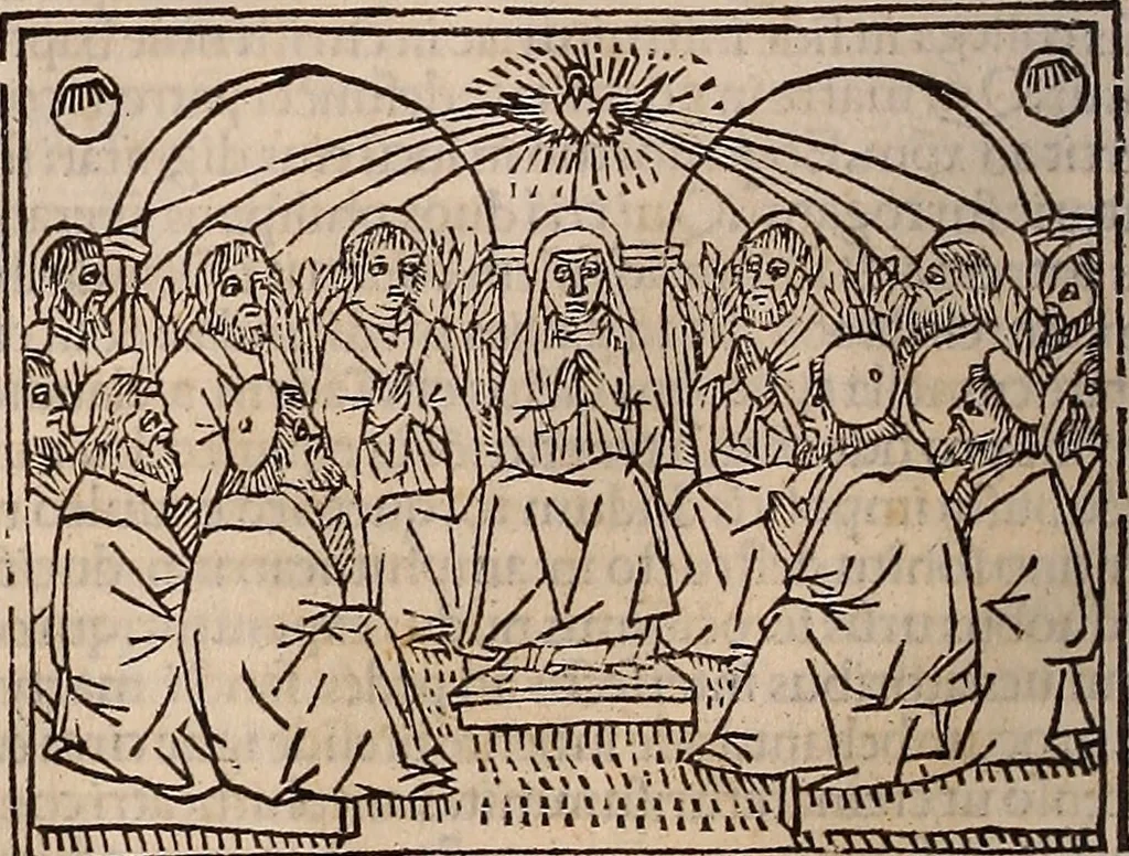 An illustration from Catalogus sanctorum [et] gestorum eoru[m] ex diuersis voluminibus collectus: editus a reuere[n]dissimo in [Christo] patre domino Petro de natalibus de venetijs dei gratia e[pisco]po Equilino, 1506, leaf 205
