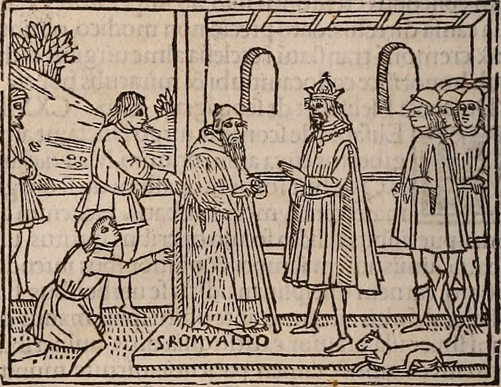 An illustration from Catalogus sanctorum [et] gestorum eoru[m] ex diuersis voluminibus collectus: editus a reuere[n]dissimo in [Christo] patre domino Petro de natalibus de venetijs dei gratia e[pisco]po Equilino, 1506, leaf 247