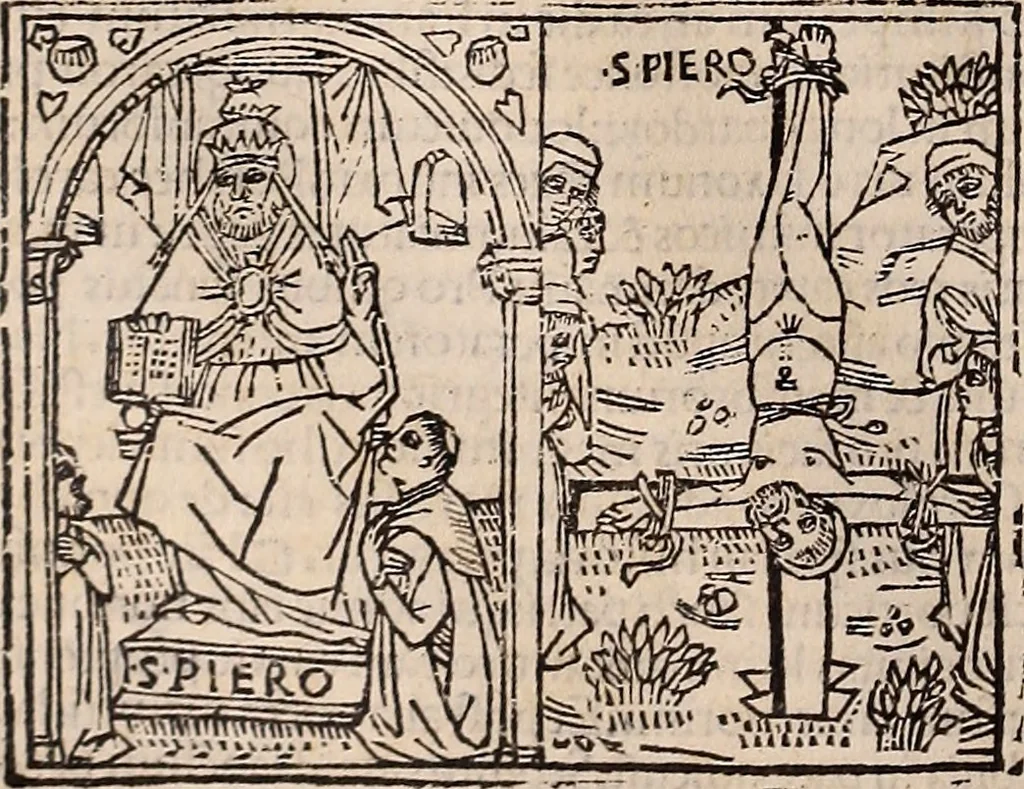 An illustration from Catalogus sanctorum [et] gestorum eoru[m] ex diuersis voluminibus collectus: editus a reuere[n]dissimo in [Christo] patre domino Petro de natalibus de venetijs dei gratia e[pisco]po Equilino, 1506, leaf 261