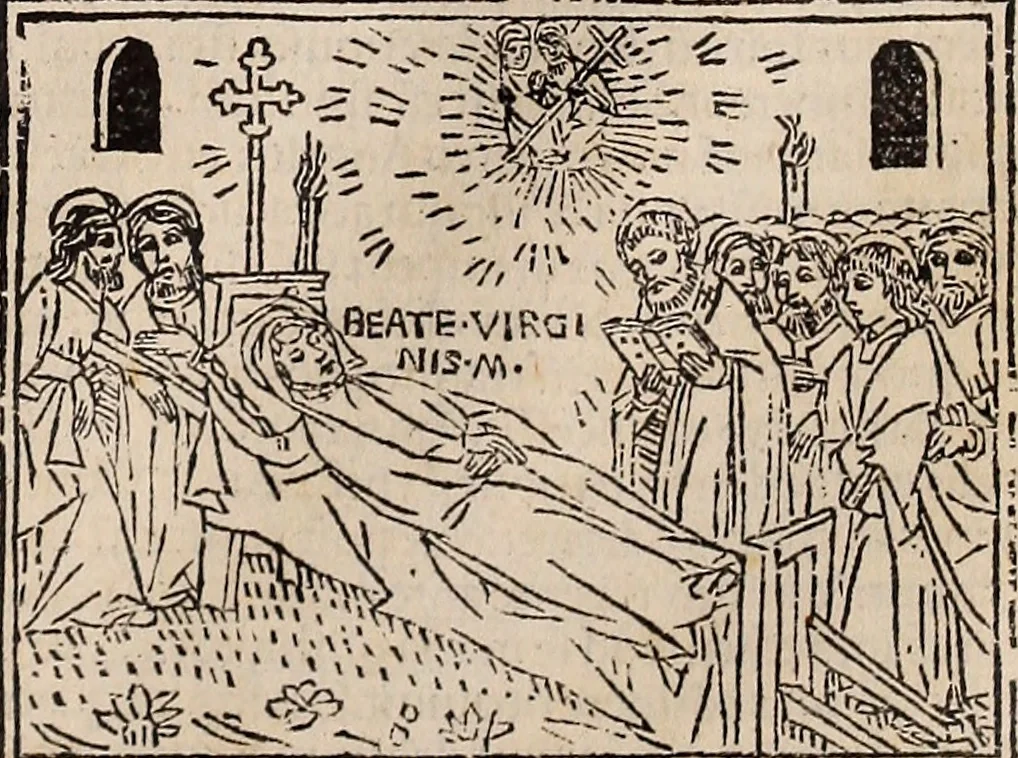 An illustration from Catalogus sanctorum [et] gestorum eoru[m] ex diuersis voluminibus collectus: editus a reuere[n]dissimo in [Christo] patre domino Petro de natalibus de venetijs dei gratia e[pisco]po Equilino, 1506, leaf 332