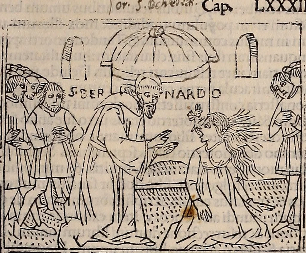 An illustration from Catalogus sanctorum [et] gestorum eoru[m] ex diuersis voluminibus collectus: editus a reuere[n]dissimo in [Christo] patre domino Petro de natalibus de venetijs dei gratia e[pisco]po Equilino, 1506, leaf 340