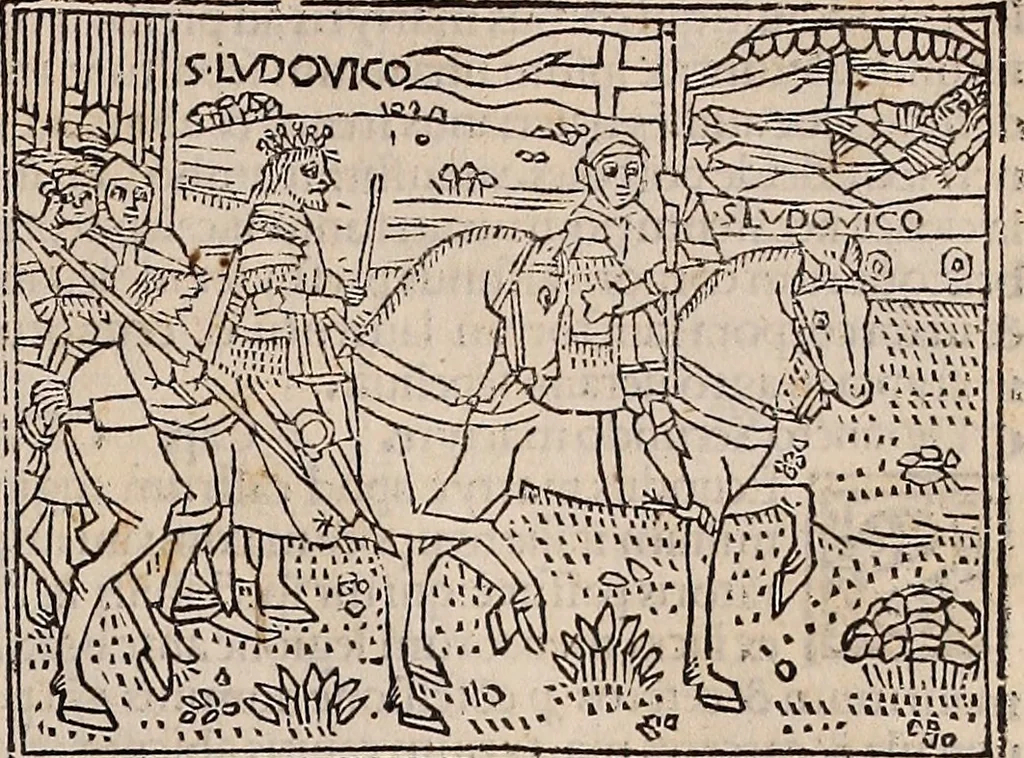 An illustration from Catalogus sanctorum [et] gestorum eoru[m] ex diuersis voluminibus collectus: editus a reuere[n]dissimo in [Christo] patre domino Petro de natalibus de venetijs dei gratia e[pisco]po Equilino, 1506, leaf 348