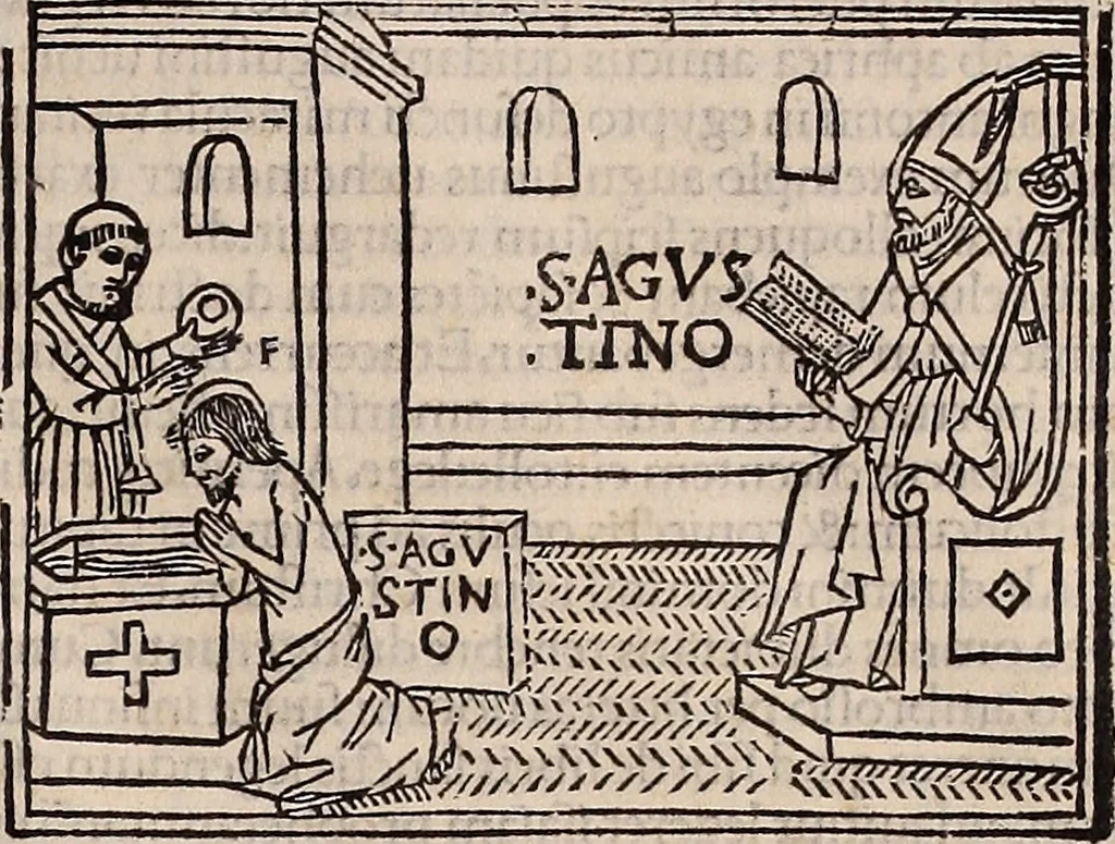 An illustration from Catalogus sanctorum [et] gestorum eoru[m] ex diuersis voluminibus collectus: editus a reuere[n]dissimo in [Christo] patre domino Petro de natalibus de venetijs dei gratia e[pisco]po Equilino, 1506, leaf 352