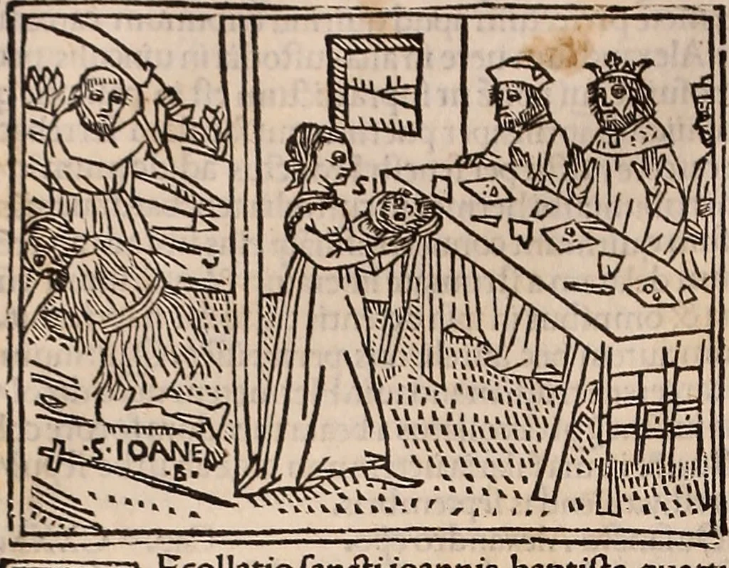 An illustration from Catalogus sanctorum [et] gestorum eoru[m] ex diuersis voluminibus collectus: editus a reuere[n]dissimo in [Christo] patre domino Petro de natalibus de venetijs dei gratia e[pisco]po Equilino, 1506, leaf 355