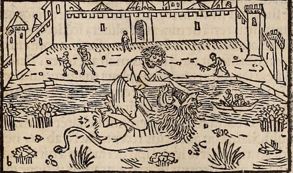 An illustration from Catalogus sanctorum [et] gestorum eoru[m] ex diuersis voluminibus collectus: editus a reuere[n]dissimo in [Christo] patre domino Petro de natalibus de venetijs dei gratia e[pisco]po Equilino, 1506, leaf 362