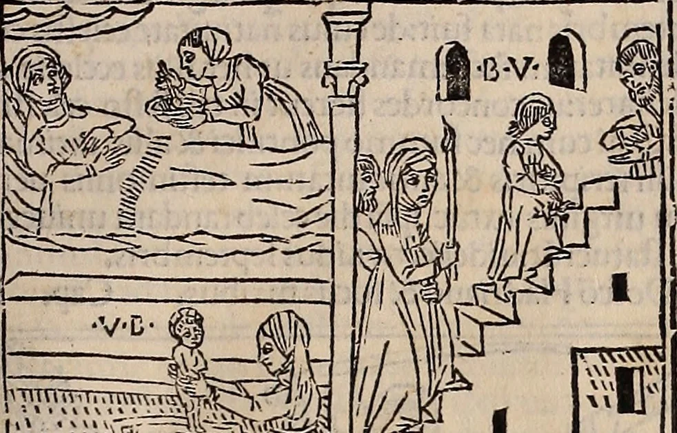An illustration from Catalogus sanctorum [et] gestorum eoru[m] ex diuersis voluminibus collectus: editus a reuere[n]dissimo in [Christo] patre domino Petro de natalibus de venetijs dei gratia e[pisco]po Equilino, 1506, leaf 376