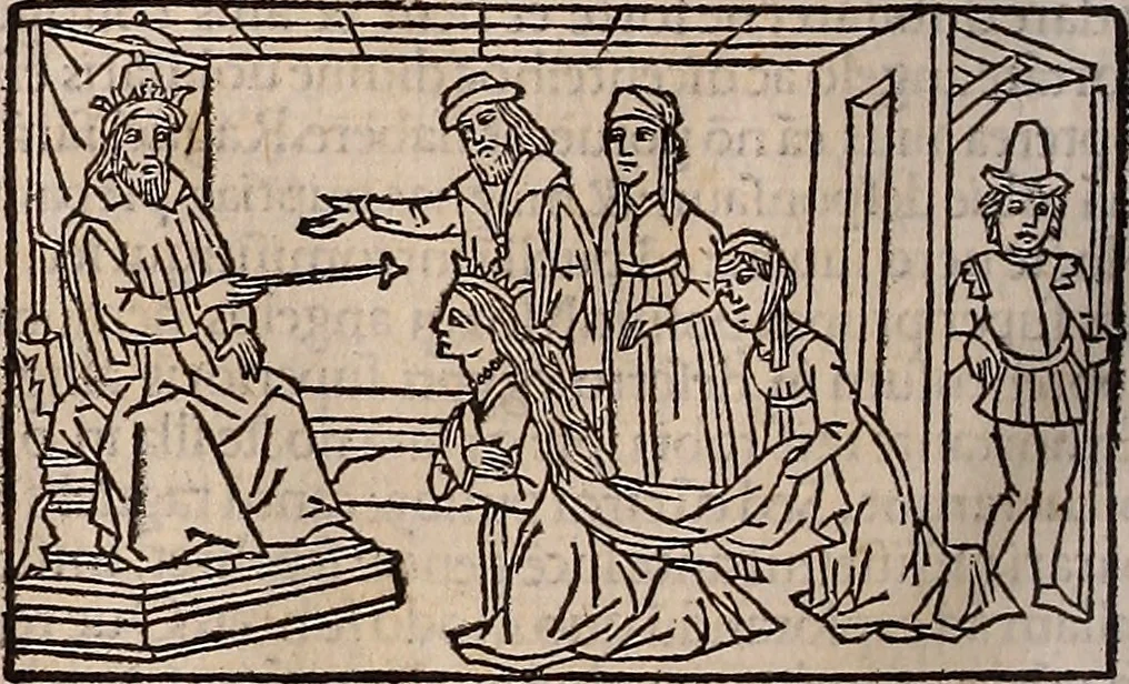 An illustration from Catalogus sanctorum [et] gestorum eoru[m] ex diuersis voluminibus collectus: editus a reuere[n]dissimo in [Christo] patre domino Petro de natalibus de venetijs dei gratia e[pisco]po Equilino, 1506, leaf 387