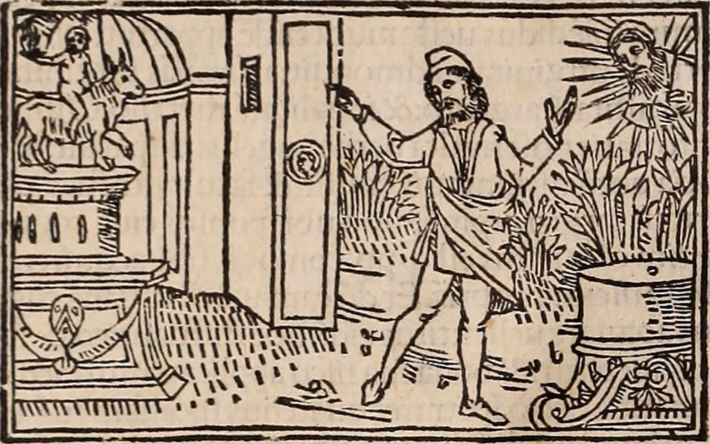 An illustration from Catalogus sanctorum [et] gestorum eoru[m] ex diuersis voluminibus collectus: editus a reuere[n]dissimo in [Christo] patre domino Petro de natalibus de venetijs dei gratia e[pisco]po Equilino, 1506, leaf 39