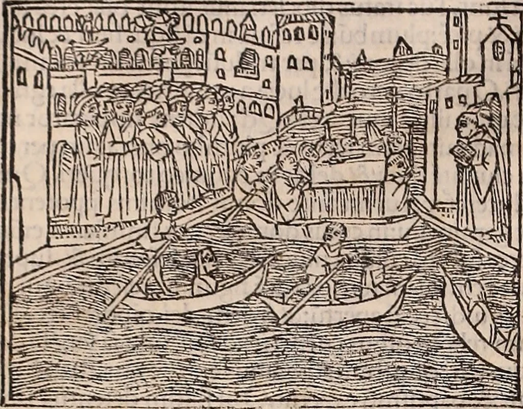 An illustration from Catalogus sanctorum [et] gestorum eoru[m] ex diuersis voluminibus collectus: editus a reuere[n]dissimo in [Christo] patre domino Petro de natalibus de venetijs dei gratia e[pisco]po Equilino, 1506, leaf 391