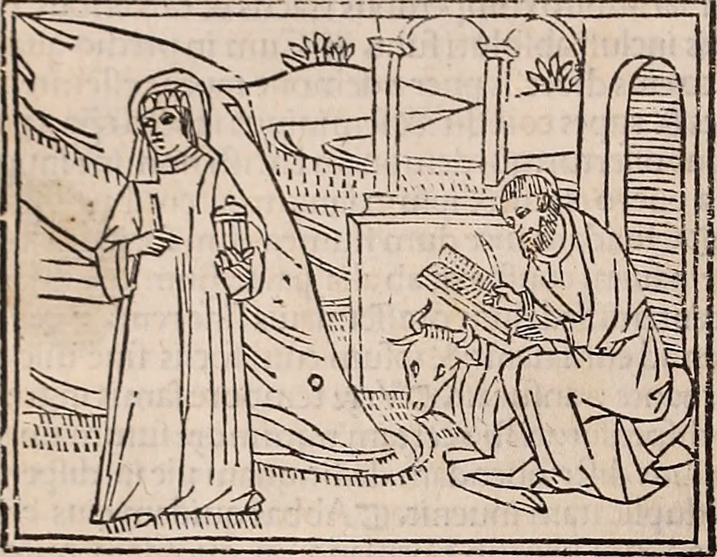 An illustration from Catalogus sanctorum [et] gestorum eoru[m] ex diuersis voluminibus collectus: editus a reuere[n]dissimo in [Christo] patre domino Petro de natalibus de venetijs dei gratia e[pisco]po Equilino, 1506, leaf 435