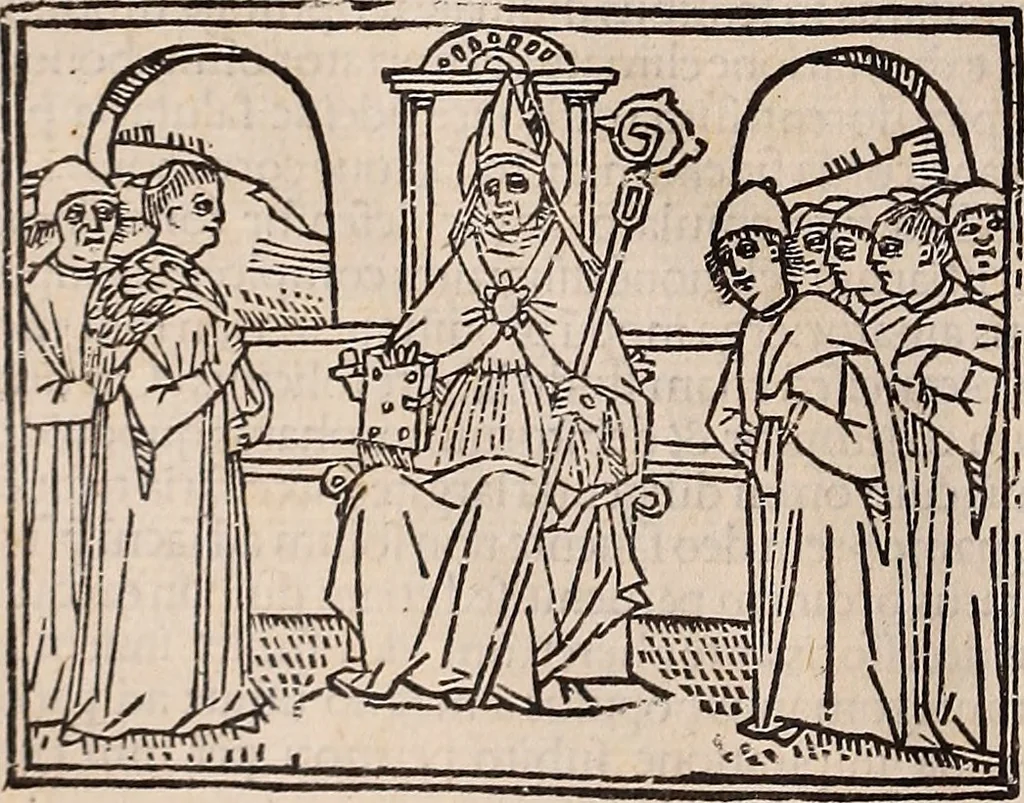 An illustration from Catalogus sanctorum [et] gestorum eoru[m] ex diuersis voluminibus collectus: editus a reuere[n]dissimo in [Christo] patre domino Petro de natalibus de venetijs dei gratia e[pisco]po Equilino, 1506, leaf 493
