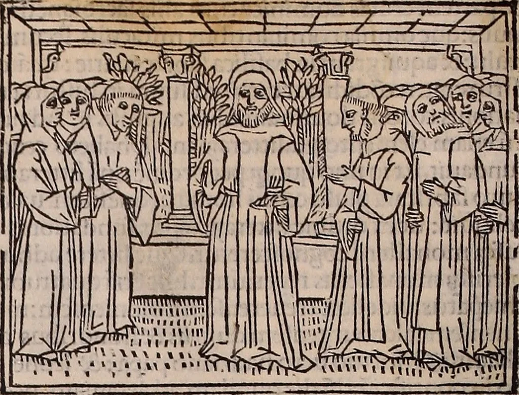 An illustration from Catalogus sanctorum [et] gestorum eoru[m] ex diuersis voluminibus collectus: editus a reuere[n]dissimo in [Christo] patre domino Petro de natalibus de venetijs dei gratia e[pisco]po Equilino, 1506, leaf 513