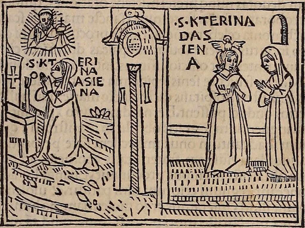 An illustration from Catalogus sanctorum [et] gestorum eoru[m] ex diuersis voluminibus collectus: editus a reuere[n]dissimo in [Christo] patre domino Petro de natalibus de venetijs dei gratia e[pisco]po Equilino, 1506, leaf 558