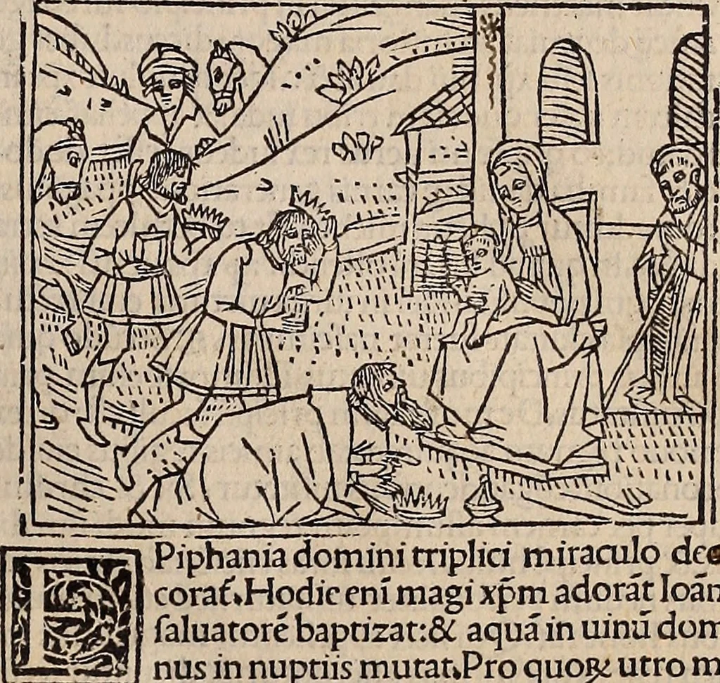 An illustration from Catalogus sanctorum [et] gestorum eoru[m] ex diuersis voluminibus collectus: editus a reuere[n]dissimo in [Christo] patre domino Petro de natalibus de venetijs dei gratia e[pisco]po Equilino, 1506, leaf 62