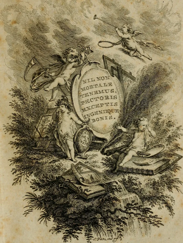 An illustration from Catalogus van een uitmuntend kabinet met konstige schilderyen, door de beste Italiaansche, Fransche, Brabandsche en Nederlandsche meesters : alles in veele jaaren by een verzameld en nagelaaten door wylen den Wel Ed. Heer Pieter Locquet : alle het welke, benevens de rariteiten, verkogt zal worden door de makelaars Philippus van der Schley, Jan de Bosch, Jeronsz., Cornelis Ploos van Amstel, Jbs. Csz., Hendrik de Winter, en Jan Yver op maandag den 22 september 1783, ... en volgende dagen, ... ten huize van Arnoldus Dankmeyer, en Zoon, casteleins in 't Oudezyds Heeren Logement te Amsterdam, 1783, leaf 6