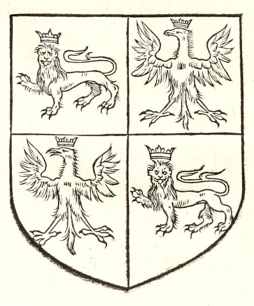 An illustration from Catalogve des tresillvstres dvcz et connestables de France : depuis le roy Clotaire premier du nom, iusques à trespuissant, tresmagnanime & tresuictorieux roy de France, Henry deuxieme, 1555, leaf 146