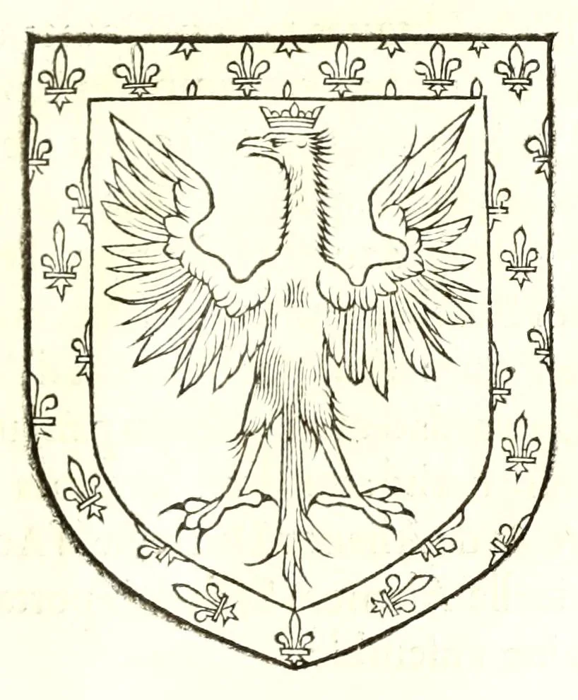 An illustration from Catalogve des tresillvstres dvcz et connestables de France : depuis le roy Clotaire premier du nom, iusques à trespuissant, tresmagnanime & tresuictorieux roy de France, Henry deuxieme, 1555, leaf 149