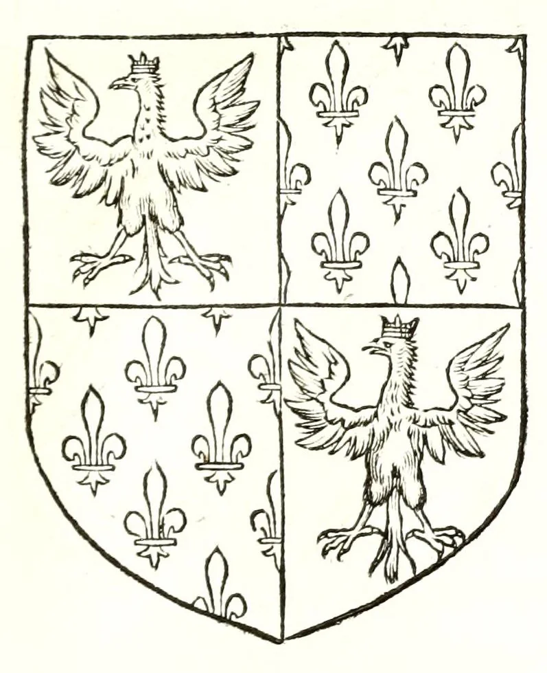 An illustration from Catalogve des tresillvstres dvcz et connestables de France : depuis le roy Clotaire premier du nom, iusques à trespuissant, tresmagnanime & tresuictorieux roy de France, Henry deuxieme, 1555, leaf 191